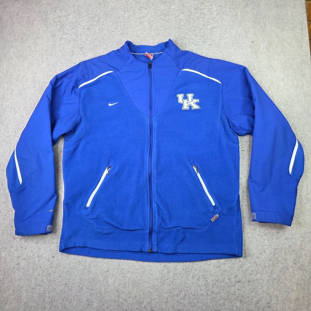 Kentucky Wildcats UK Nike Track Jacket Mens L Blue Athletic Full Zip Therma-Fit